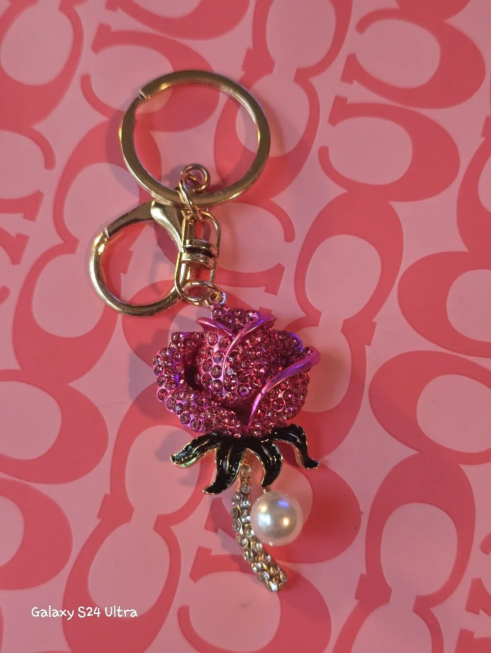 Beautiful Rose Bag Charm/ Keychain NEW